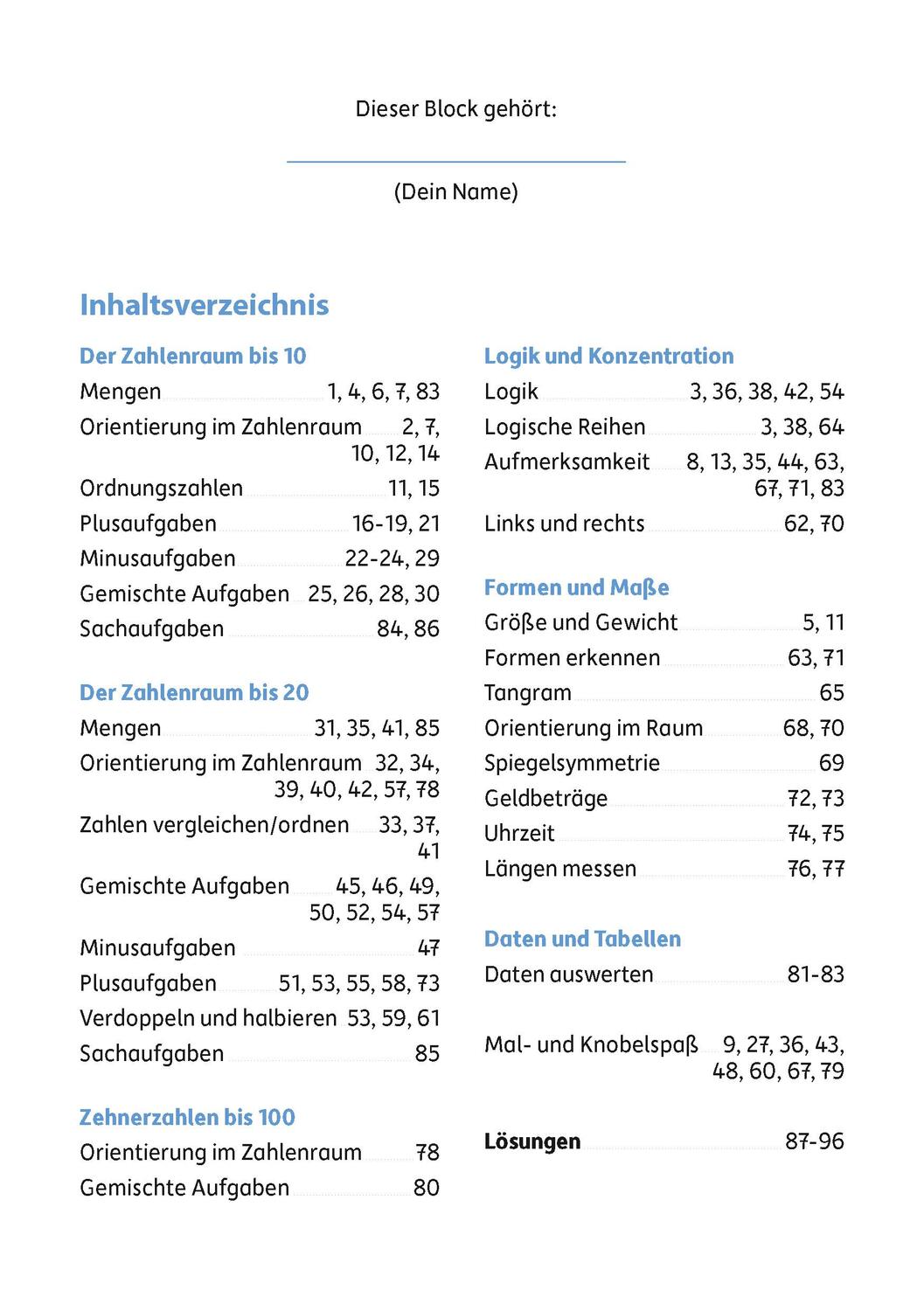 Bild: 9783881006910 | Mein Rätselblock Mathe 1. Klasse | Melanie Rhauderwiek | Taschenbuch