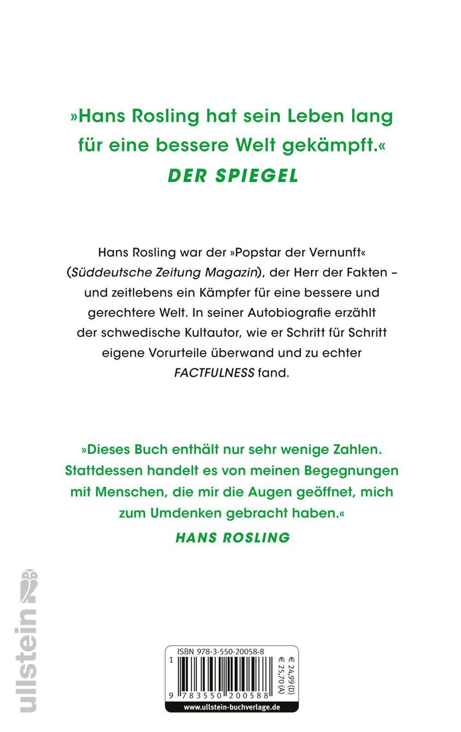 Rückseite: 9783550200588 | Wie ich lernte, die Welt zu verstehen | Hans Rosling | Buch | 304 S.