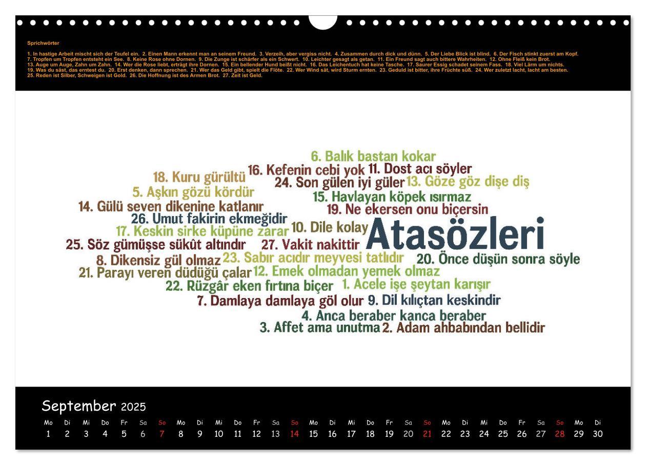 Bild: 9783435541836 | Sprachkalender Türkisch-Deutsch (Wandkalender 2025 DIN A3 quer),...