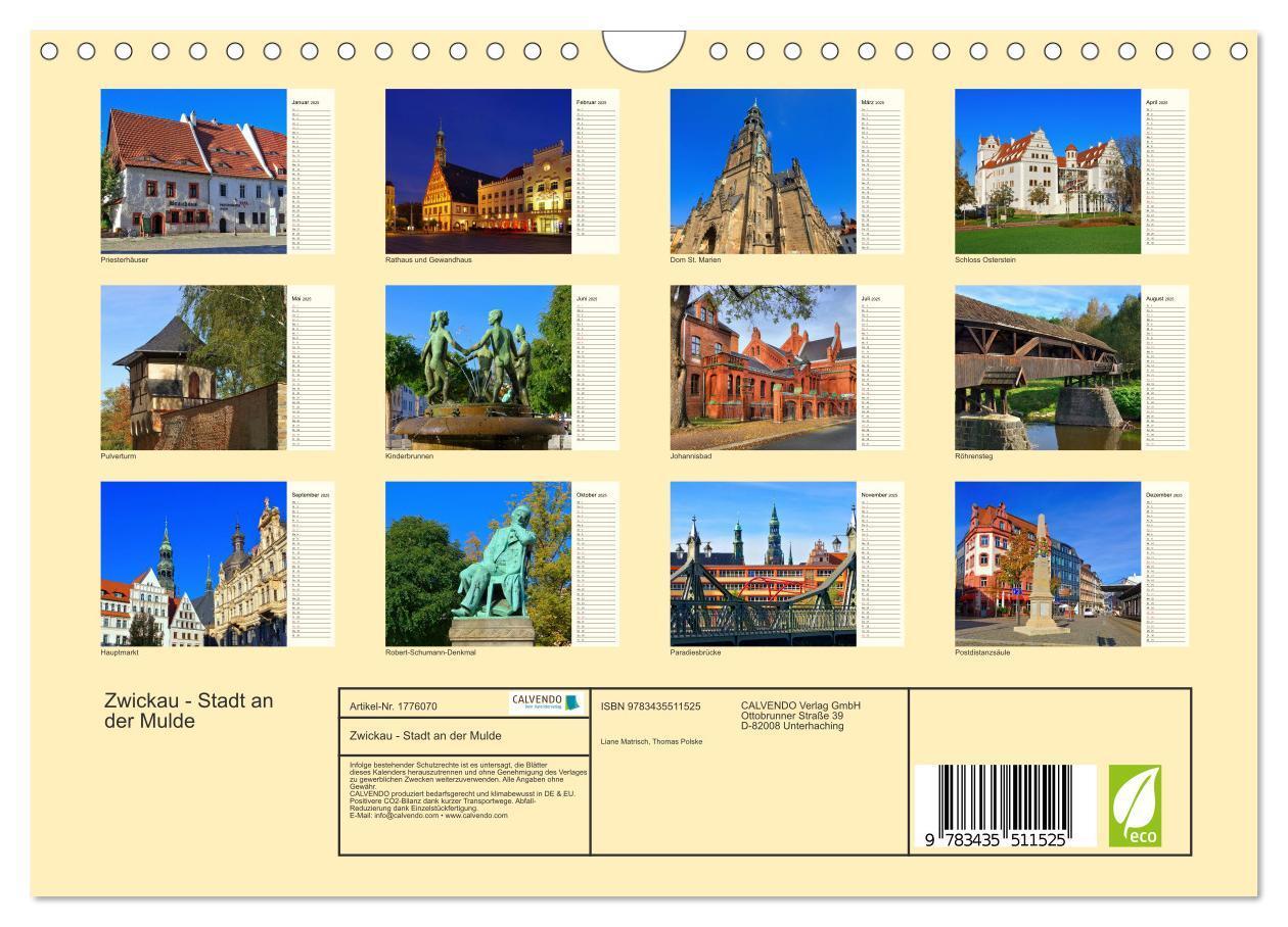 Bild: 9783435511525 | Zwickau - Stadt an der Mulde (Wandkalender 2025 DIN A4 quer),...