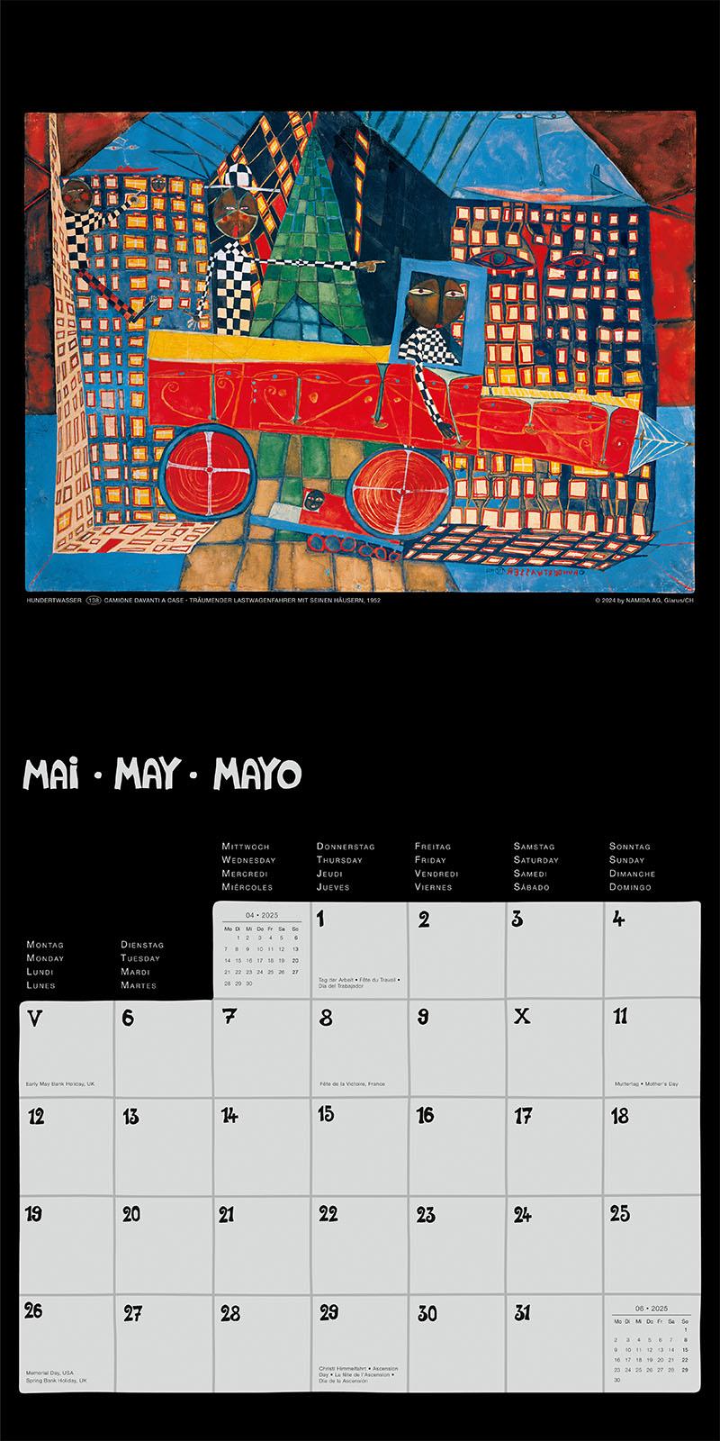 Bild: 9783910430143 | Hundertwasser Broschürenkalender Art 2025 | Wörner Verlag GmbH | 28 S.