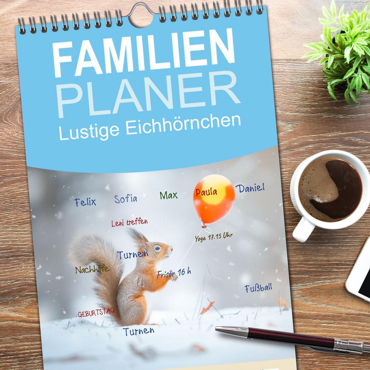 Bild: 9783457150917 | Familienplaner 2025 - Lustige Eichhörnchen mit 5 Spalten...