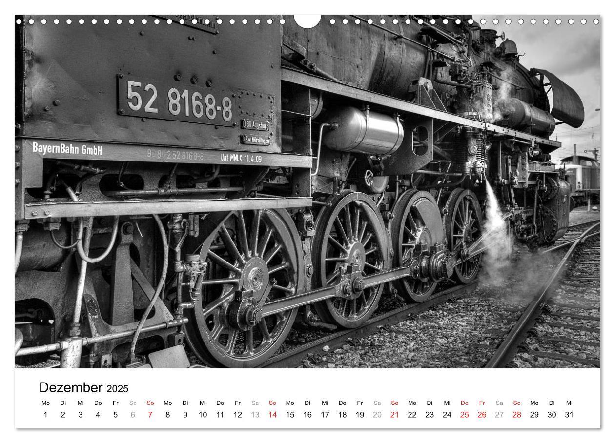 Bild: 9783435375288 | Unter Dampf - Eisenbahnromantik in schwarz-weiß (Wandkalender 2025...