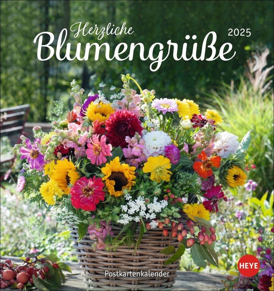 Cover: 9783756406937 | Herzliche Blumengrüße Postkartenkalender 2025 | Kalender | 13 S.