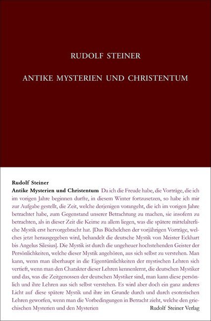 Cover: 9783727408700 | Antike Mysterien und Christentum | Rudolf Steiner | Buch | 460 S.