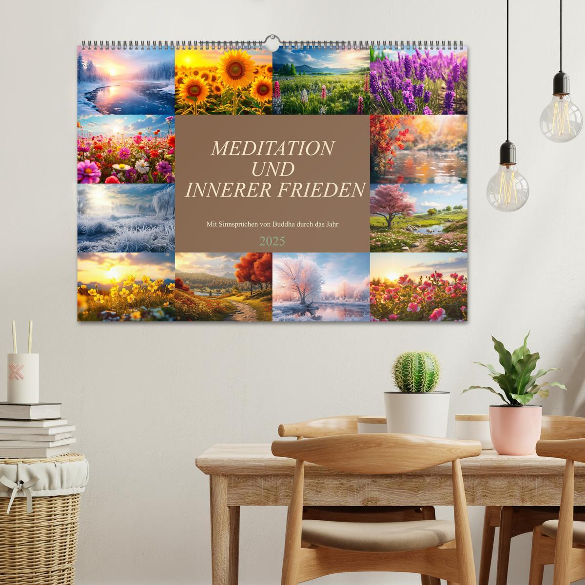 Bild: 9783383909566 | Meditation und innerer Frieden (Wandkalender 2025 DIN A2 quer),...