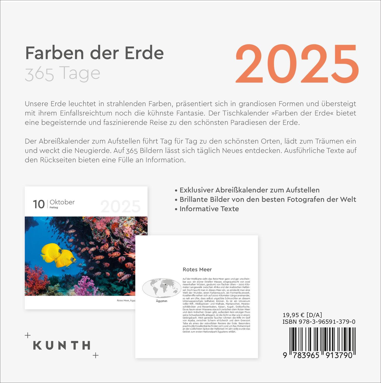 Rückseite: 9783965913790 | Farben der Erde - KUNTH 365-Tage-Abreißkalender 2025 | Kalender | 2025