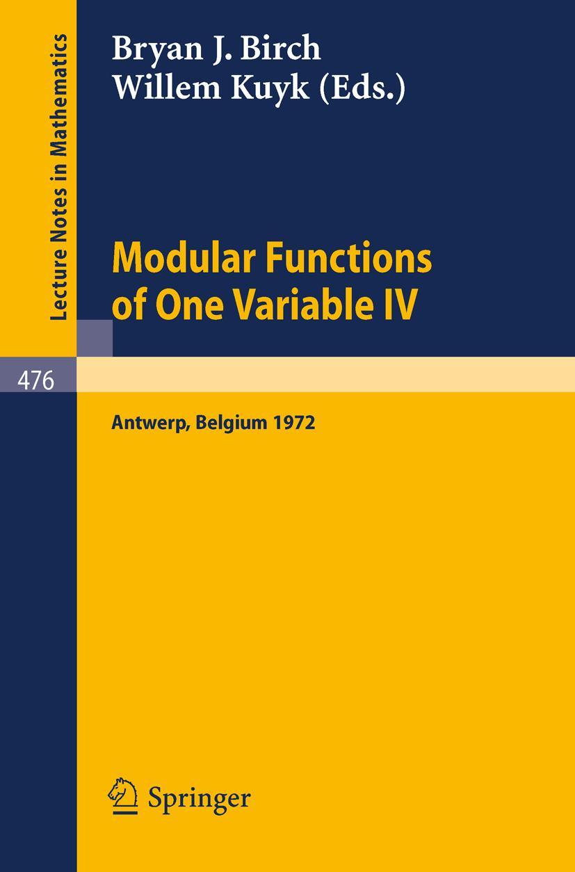 Cover: 9783540073925 | Modular Functions of One Variable IV | W. Kuyk (u. a.) | Taschenbuch