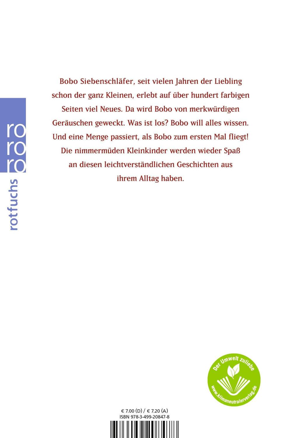 Rückseite: 9783733507985 | Bobo Siebenschläfer ist wieder da | Bildgeschichten für ganz Kleine