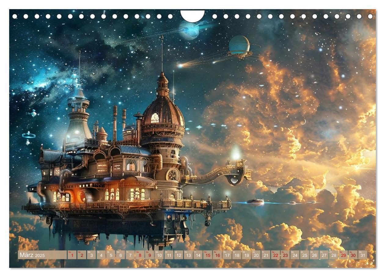 Bild: 9783435649082 | Steampunk im Weltall (Wandkalender 2025 DIN A4 quer), CALVENDO...