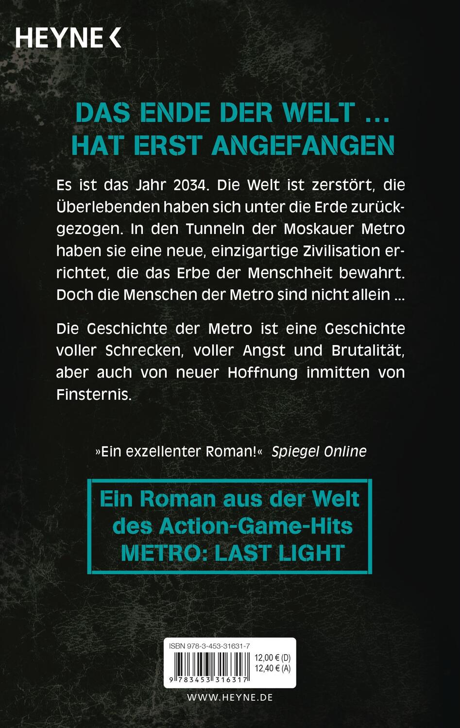 Bild: 9783453316317 | Metro 2034 | Dmitry Glukhovsky | Taschenbuch | METRO-Romane | 544 S.