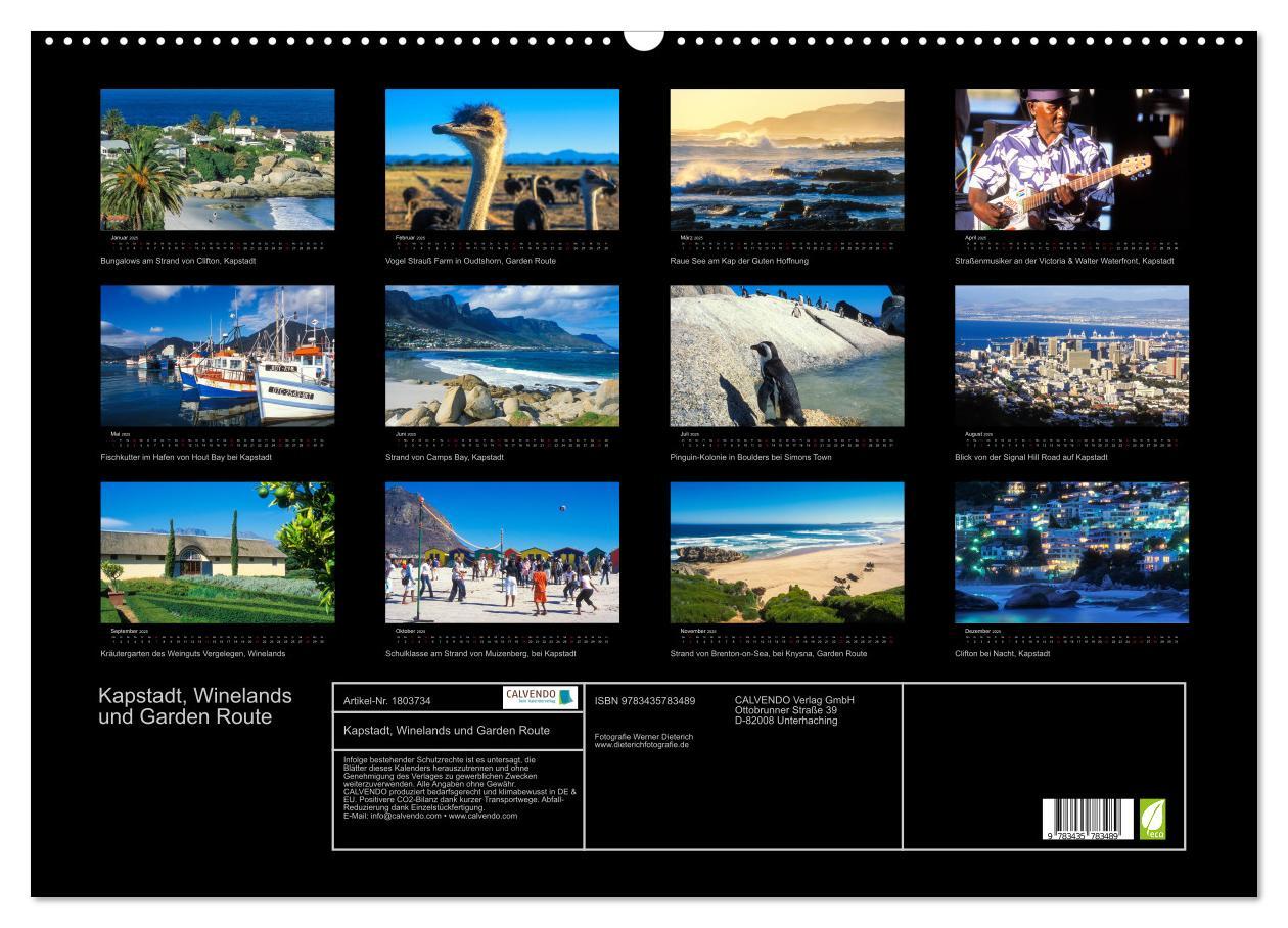 Bild: 9783435783489 | Kapstadt, Winelands und Garden Route (Wandkalender 2025 DIN A2...