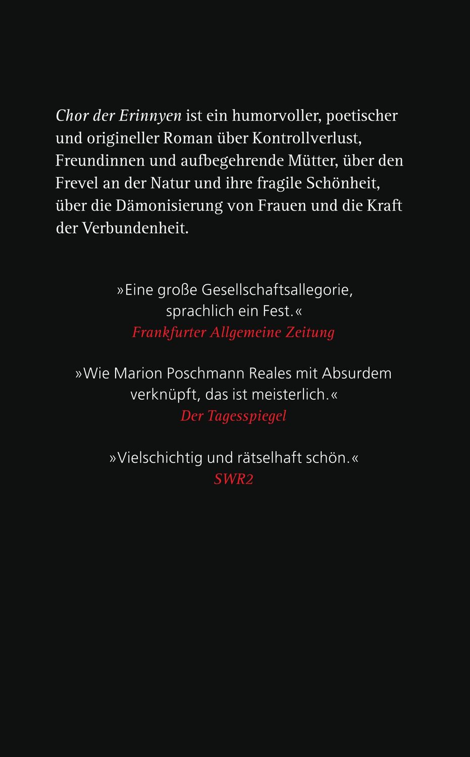 Rückseite: 9783518474464 | Chor der Erinnyen | Marion Poschmann | Taschenbuch | 189 S. | Deutsch