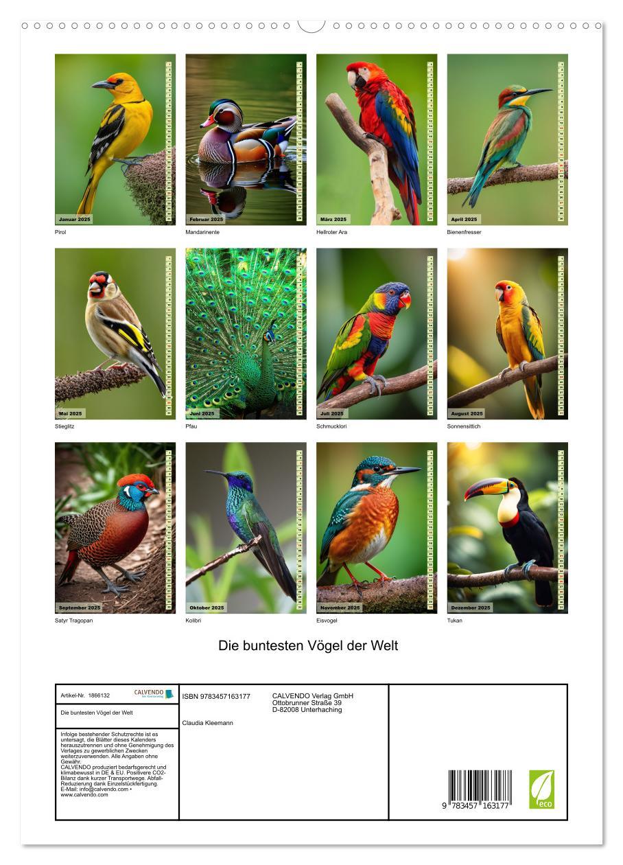 Bild: 9783457163177 | Die buntesten Vögel der Welt (hochwertiger Premium Wandkalender...