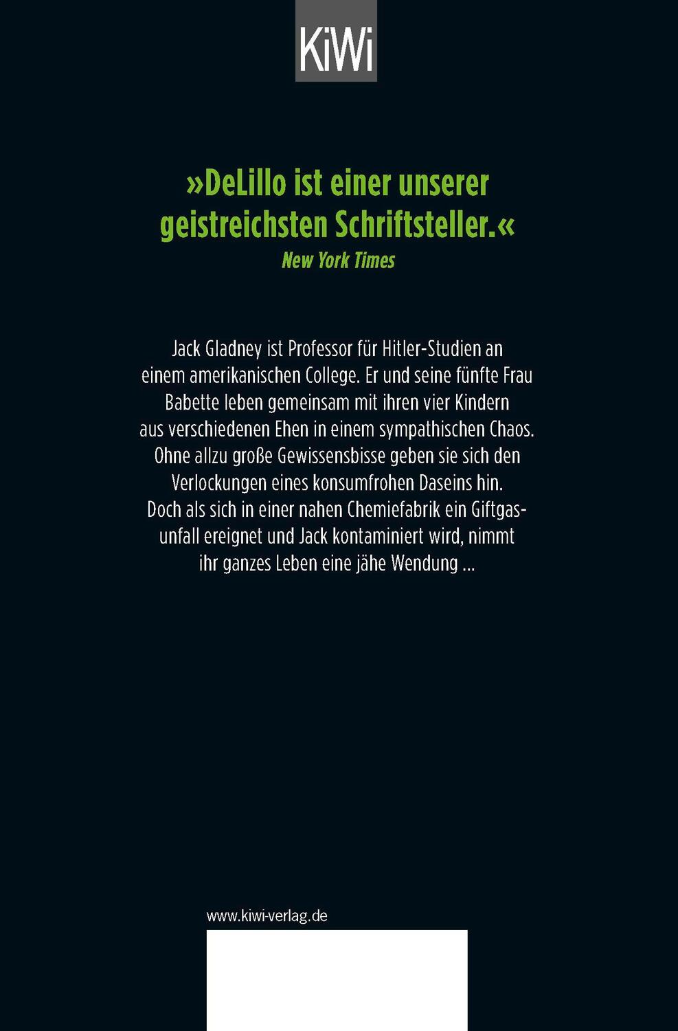 Rückseite: 9783462051742 | Weißes Rauschen | Roman | Don Delillo | Taschenbuch | 488 S. | Deutsch