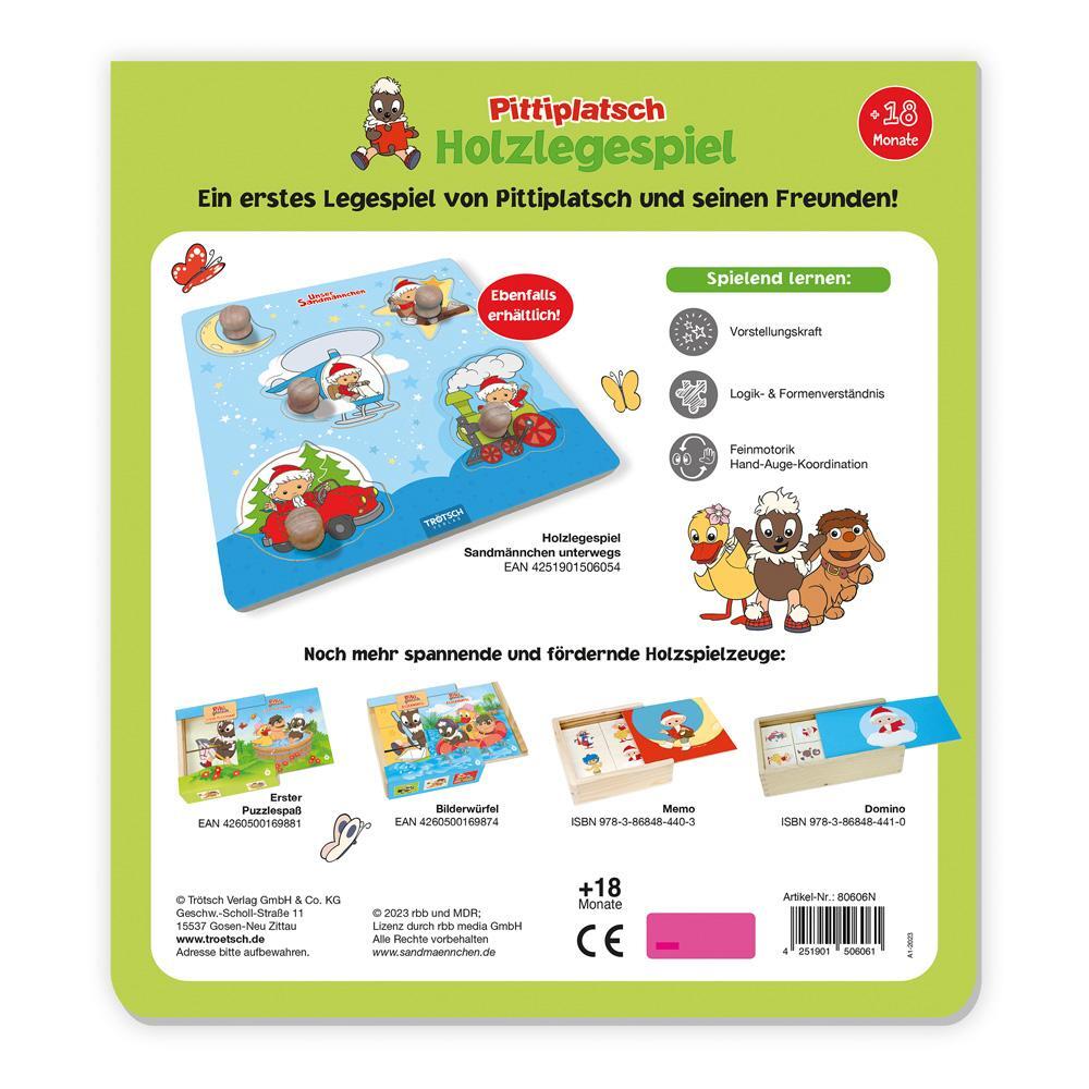 Bild: 4251901506061 | Trötsch Pittiplatsch Holzlegespiel | Holzspiel Puzzle | Trötsch Verlag