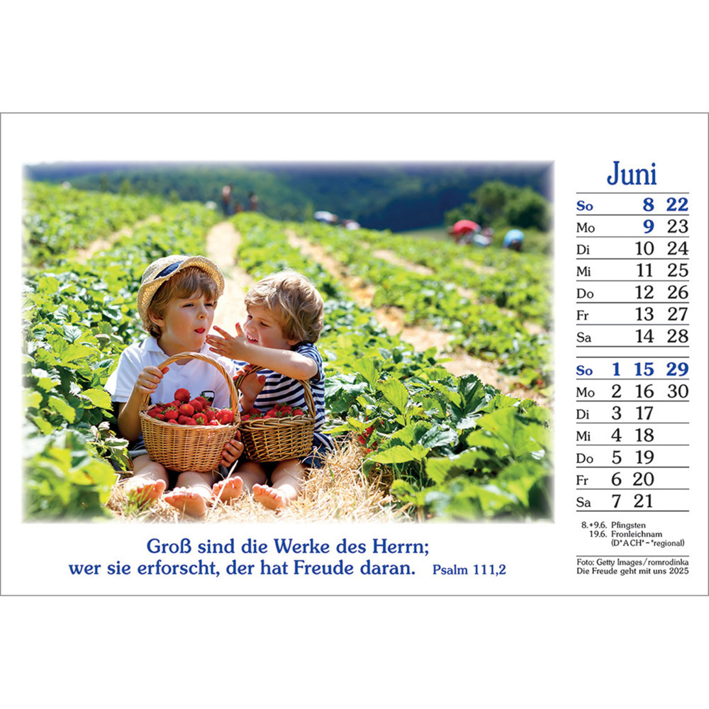 Bild: 9783754883051 | Die Freude geht mit uns 2025 | Kalender mit Farbfotos und Psalmworten