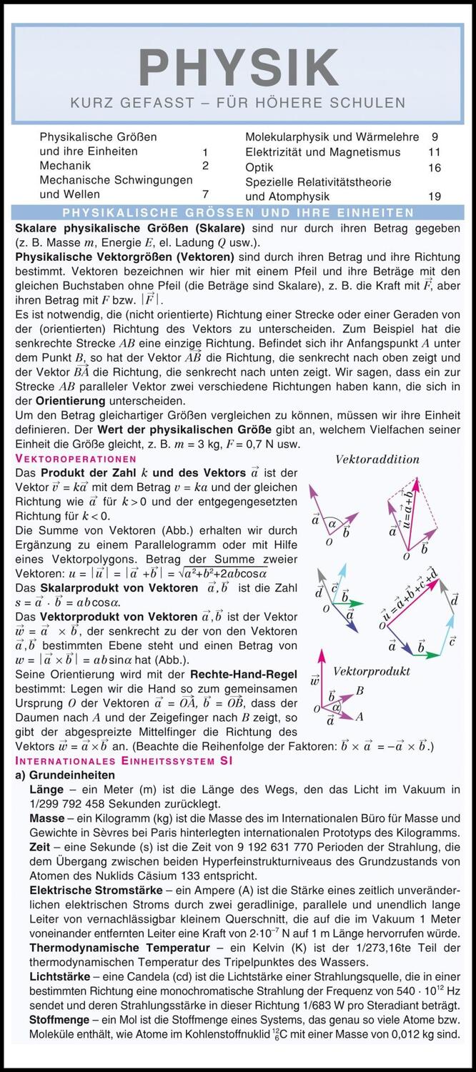 Cover: 9783804488915 | Leporello: Physik kurz gefasst - Alle wichtigen Themen im Überblick