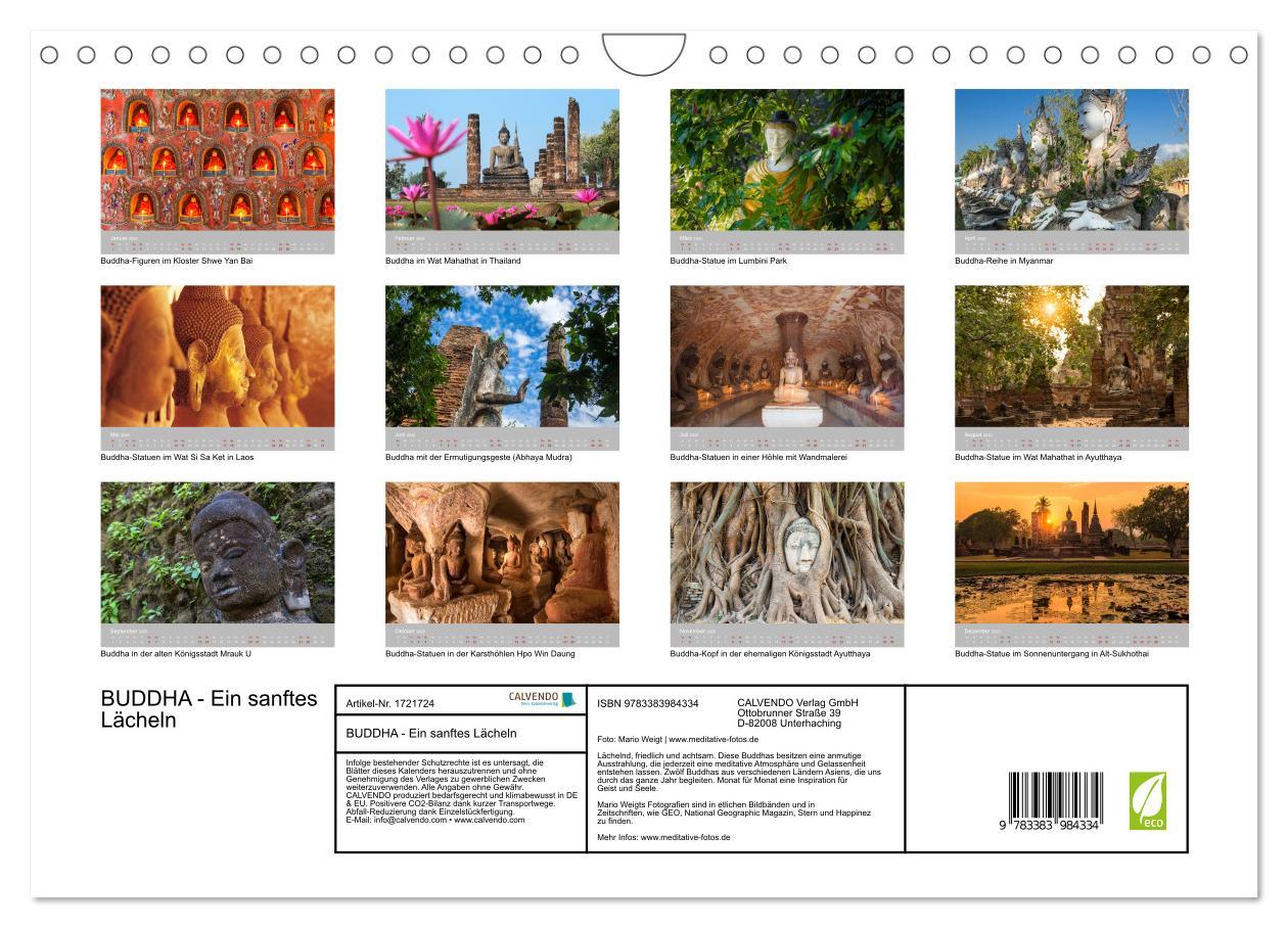 Bild: 9783383984334 | BUDDHA - Ein sanftes Lächeln (Wandkalender 2025 DIN A4 quer),...