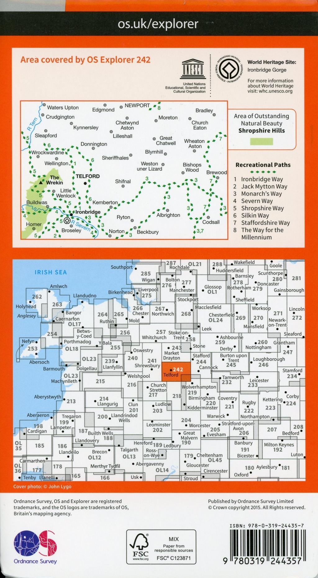 Bild: 9780319244357 | Telford, Ironbridge and the Wrekin | Ordnance Survey | (Land-)Karte