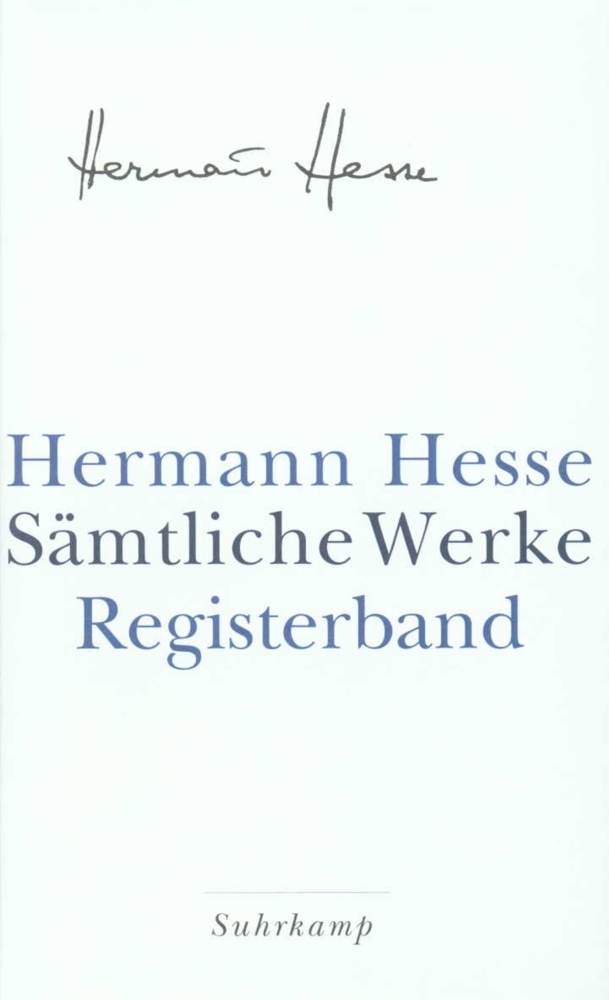 Cover: 9783518415818 | Registerband | Hermann Hesse | Buch | 928 S. | Deutsch | 2007