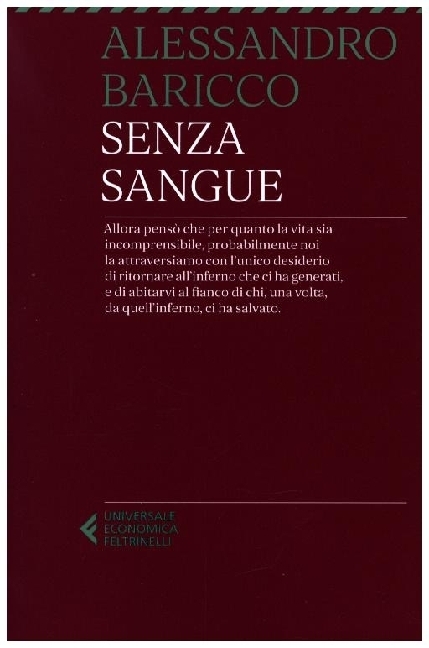 Cover: 9788807897757 | Senza sangue | Alessandro Baricco | Taschenbuch | Italienisch | 2024