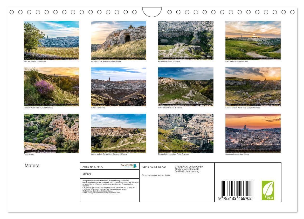 Bild: 9783435466702 | Matera (Wandkalender 2025 DIN A4 quer), CALVENDO Monatskalender | 2025