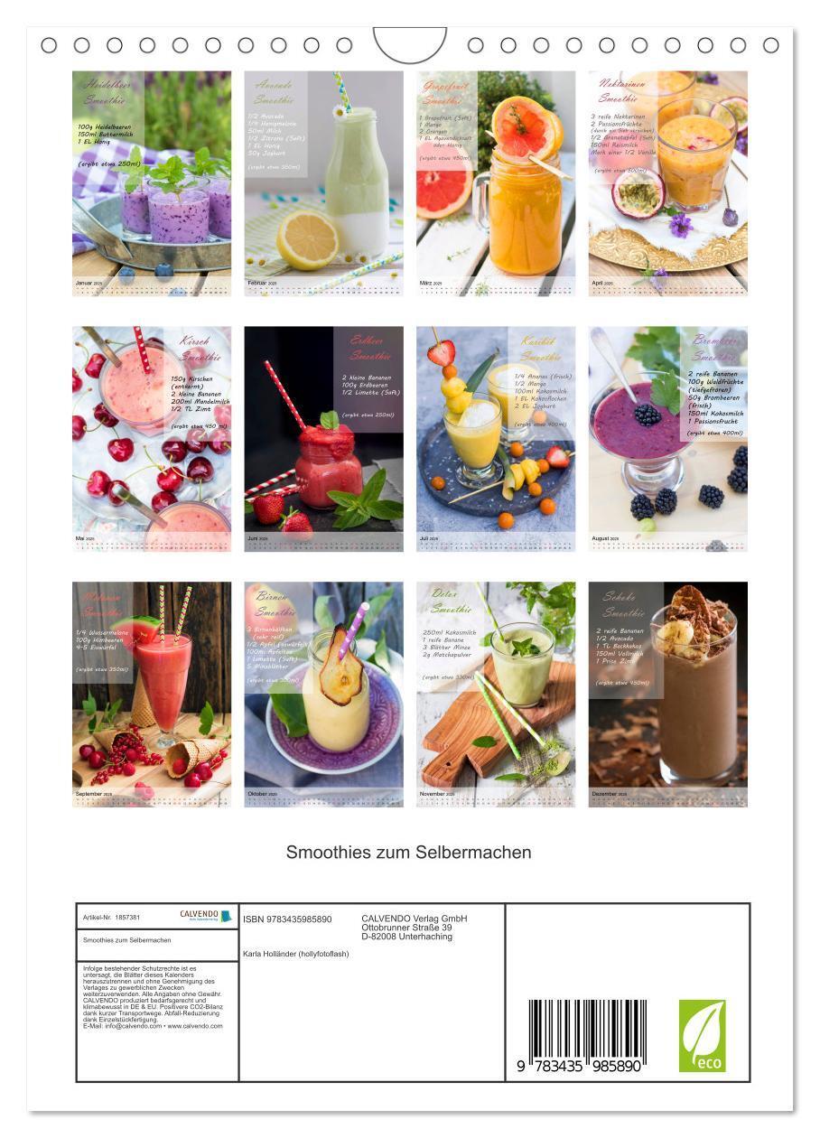 Bild: 9783435985890 | Smoothies zum Selbermachen (Wandkalender 2025 DIN A4 hoch),...