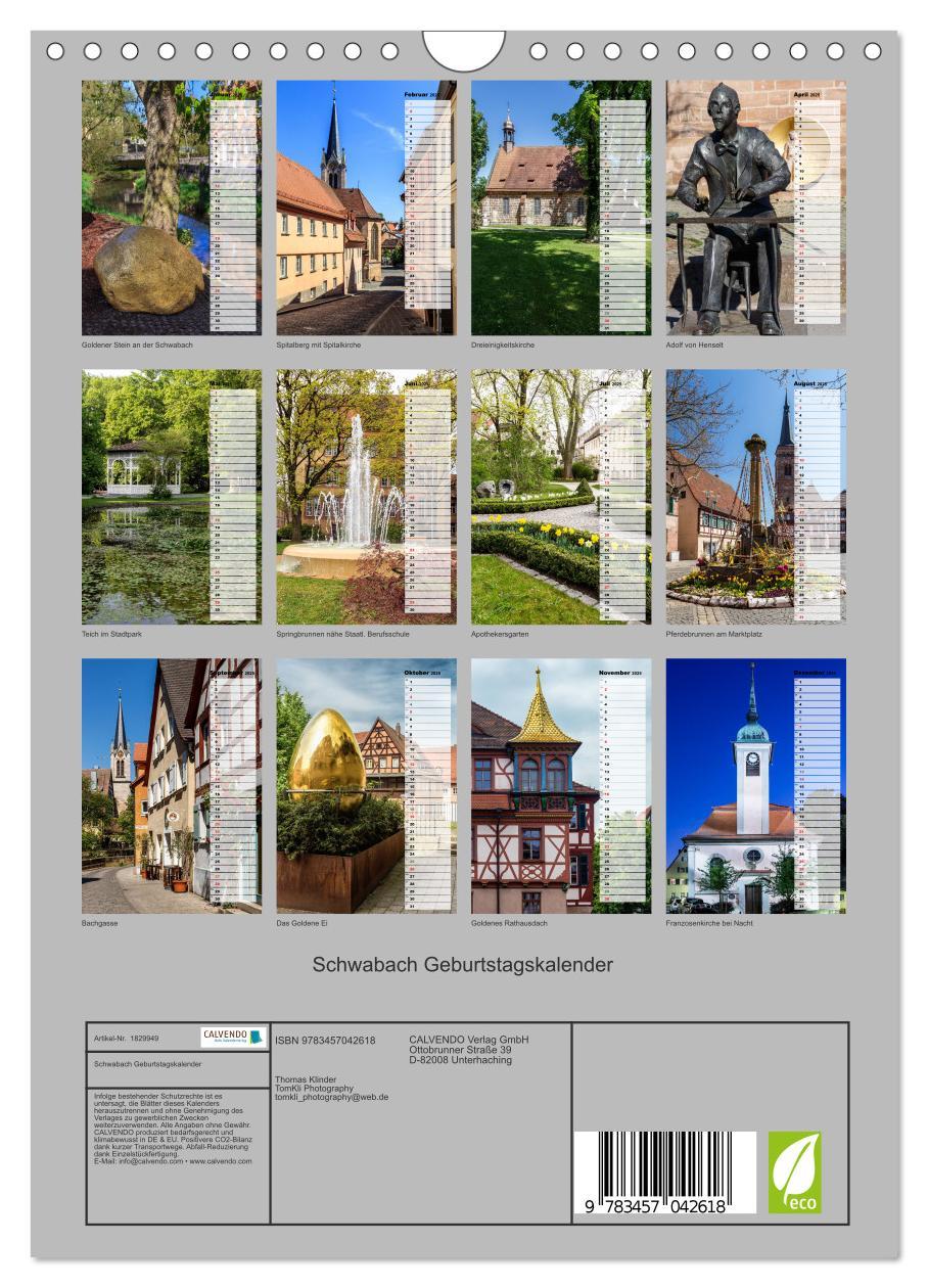 Bild: 9783457042618 | Schwabach Geburtstagskalender (Wandkalender 2025 DIN A4 hoch),...