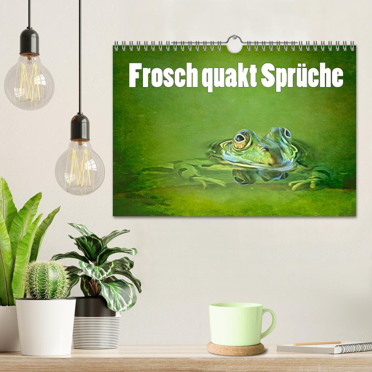 Bild: 9783383916595 | Frosch quakt Sprüche (Wandkalender 2025 DIN A4 quer), CALVENDO...