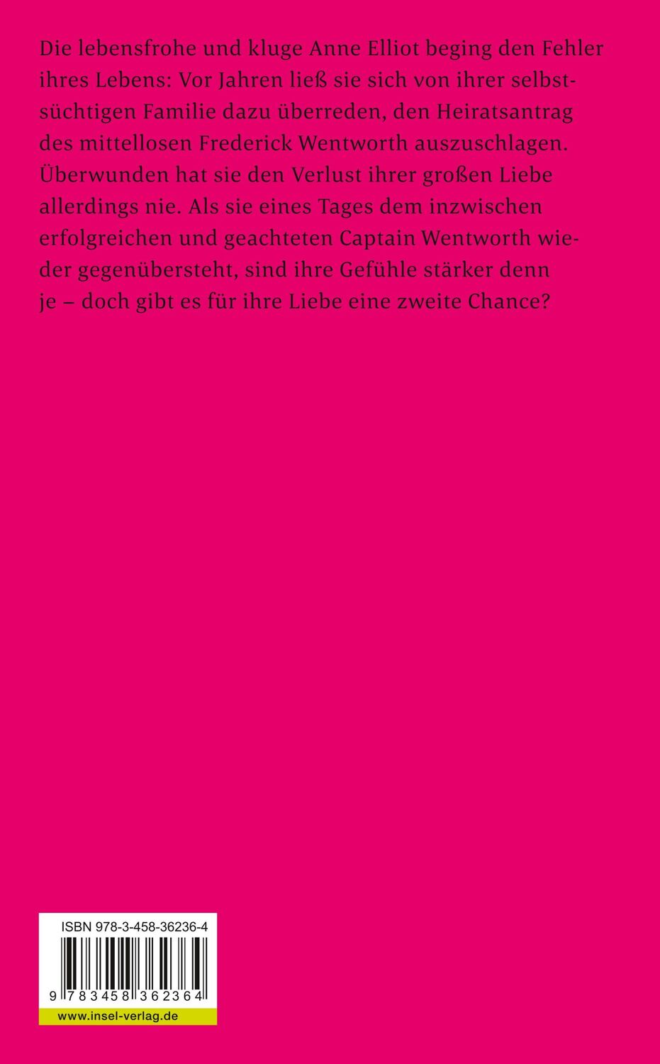 Rückseite: 9783458362364 | Anne Elliot oder Die Kunst der Überredung | Roman | Jane Austen | Buch