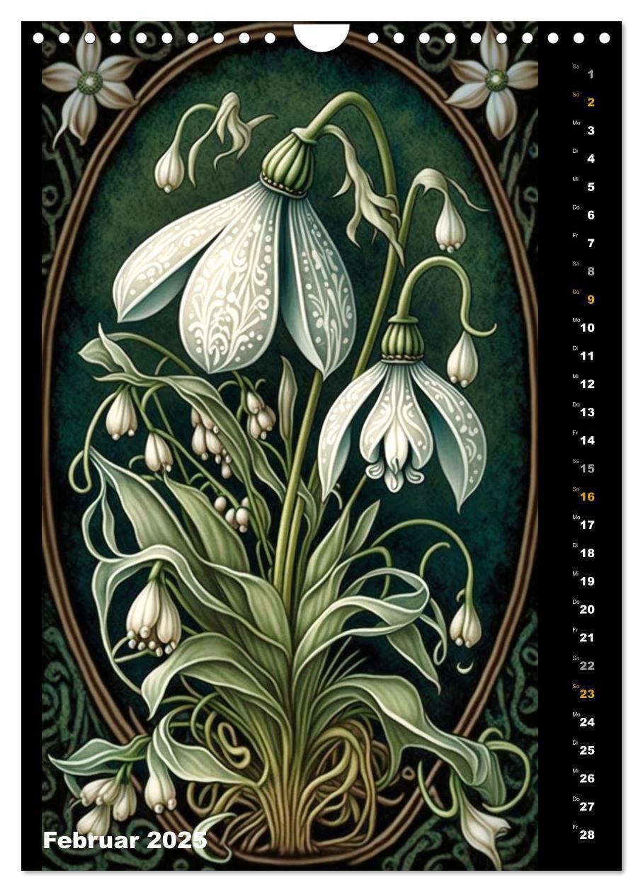 Bild: 9783435869435 | Jugendstil Blumen (Wandkalender 2025 DIN A4 hoch), CALVENDO...