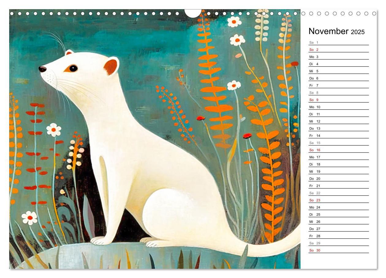 Bild: 9783383908927 | Waldtiere, bunt und naiv (Wandkalender 2025 DIN A3 quer), CALVENDO...