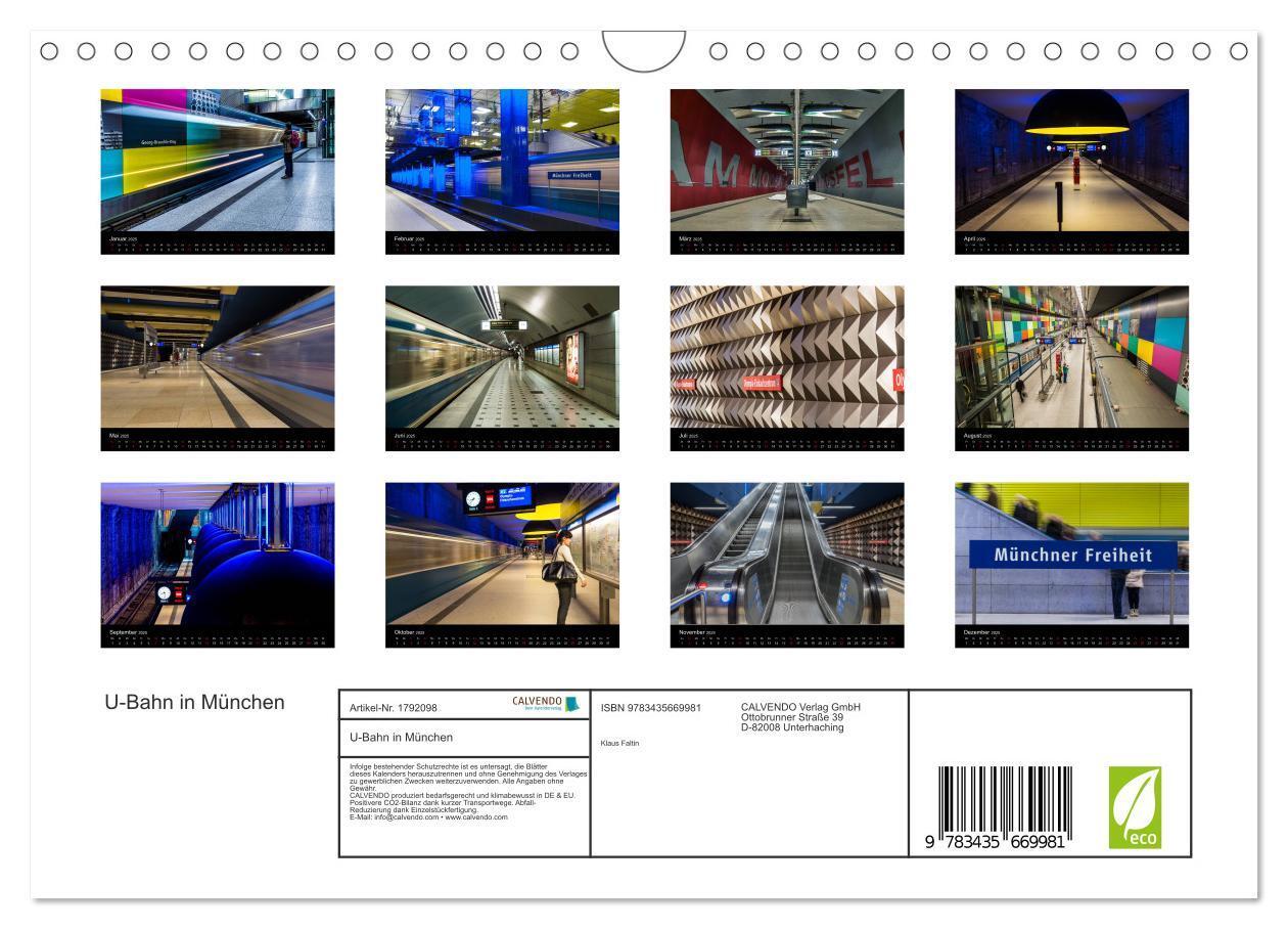 Bild: 9783435669981 | U-Bahn in München (Wandkalender 2025 DIN A4 quer), CALVENDO...