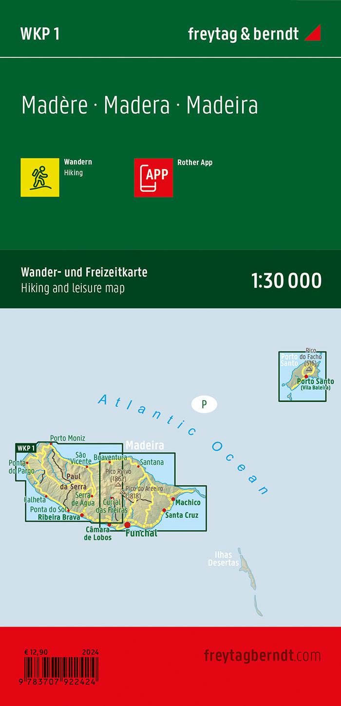 Rückseite: 9783707922424 | Madeira, Wander- und Freizeitkarte 1:30.000, freytag &amp; berndt | Berndt