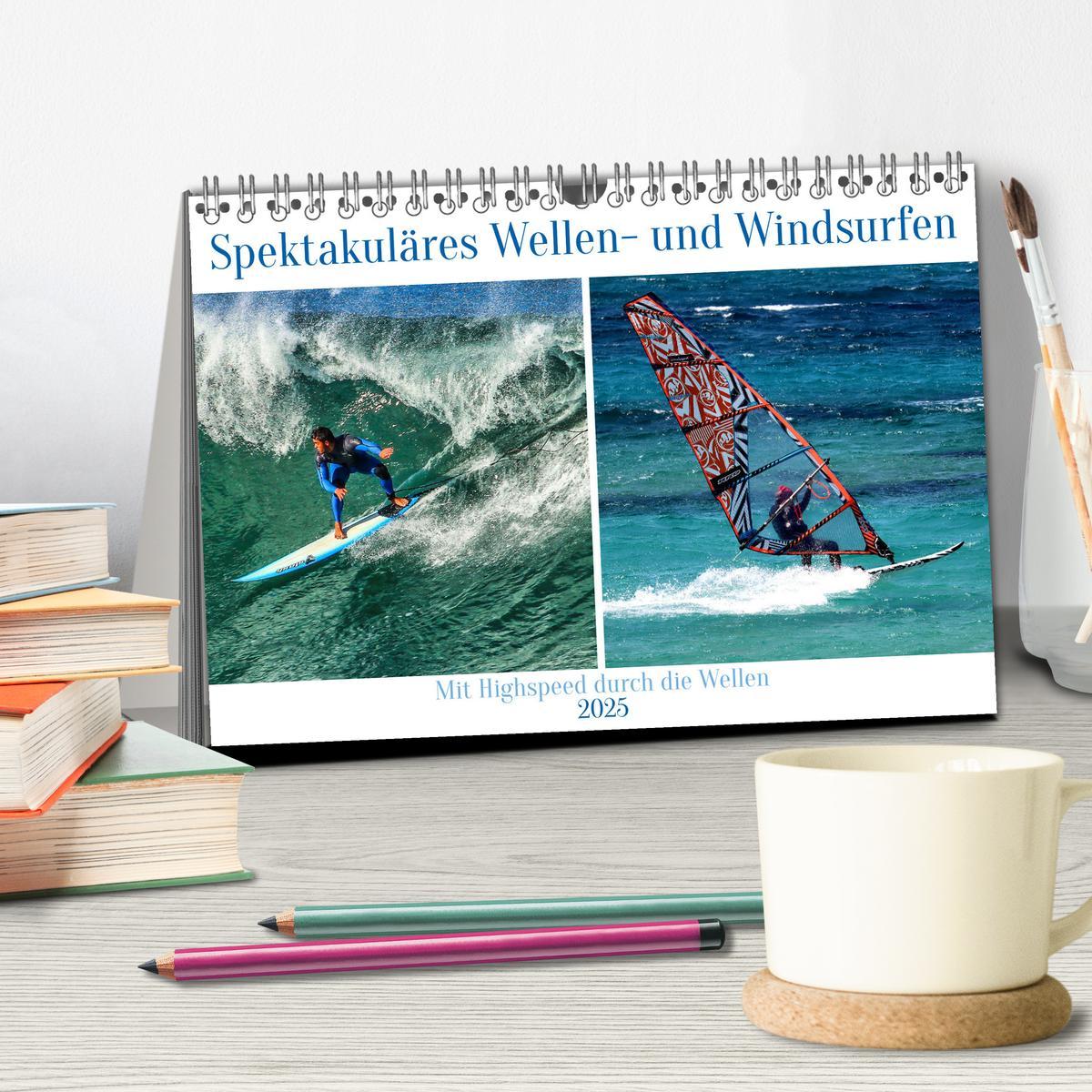 Bild: 9783457147054 | Spektakuläres Wellen- und Windsurfen (Tischkalender 2025 DIN A5...