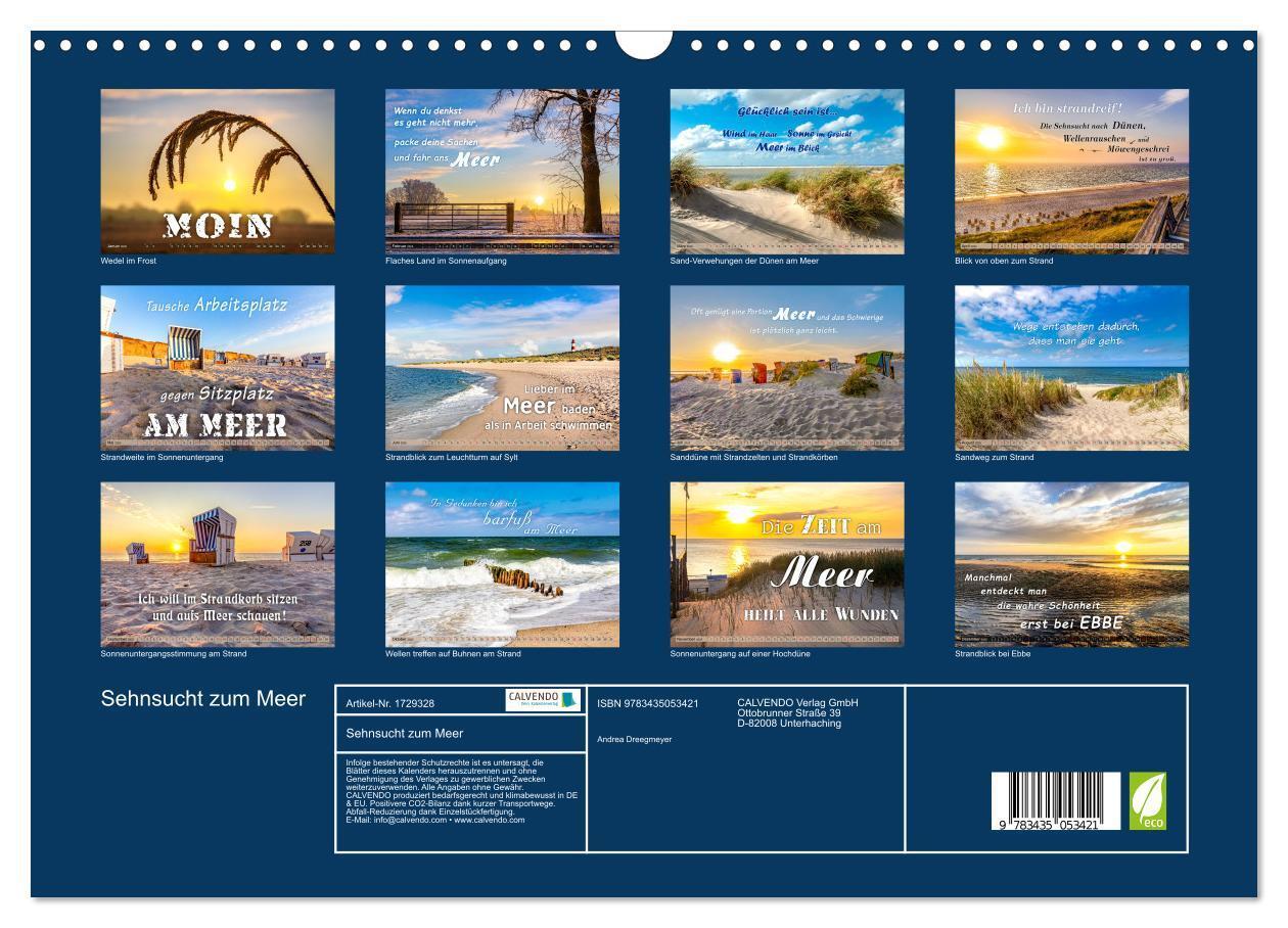 Bild: 9783435053421 | Sehnsucht zum Meer (Wandkalender 2025 DIN A3 quer), CALVENDO...