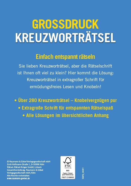 Rückseite: 9783625195993 | Großdruck Kreuzworträtsel - Band 4 | Taschenbuch | 320 S. | Deutsch