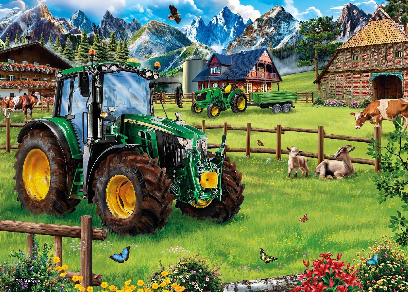 Bild: 4001504585358 | Alpenvorland mit Traktor: John Deere 6120M | Spiel | Schachtel | 58535