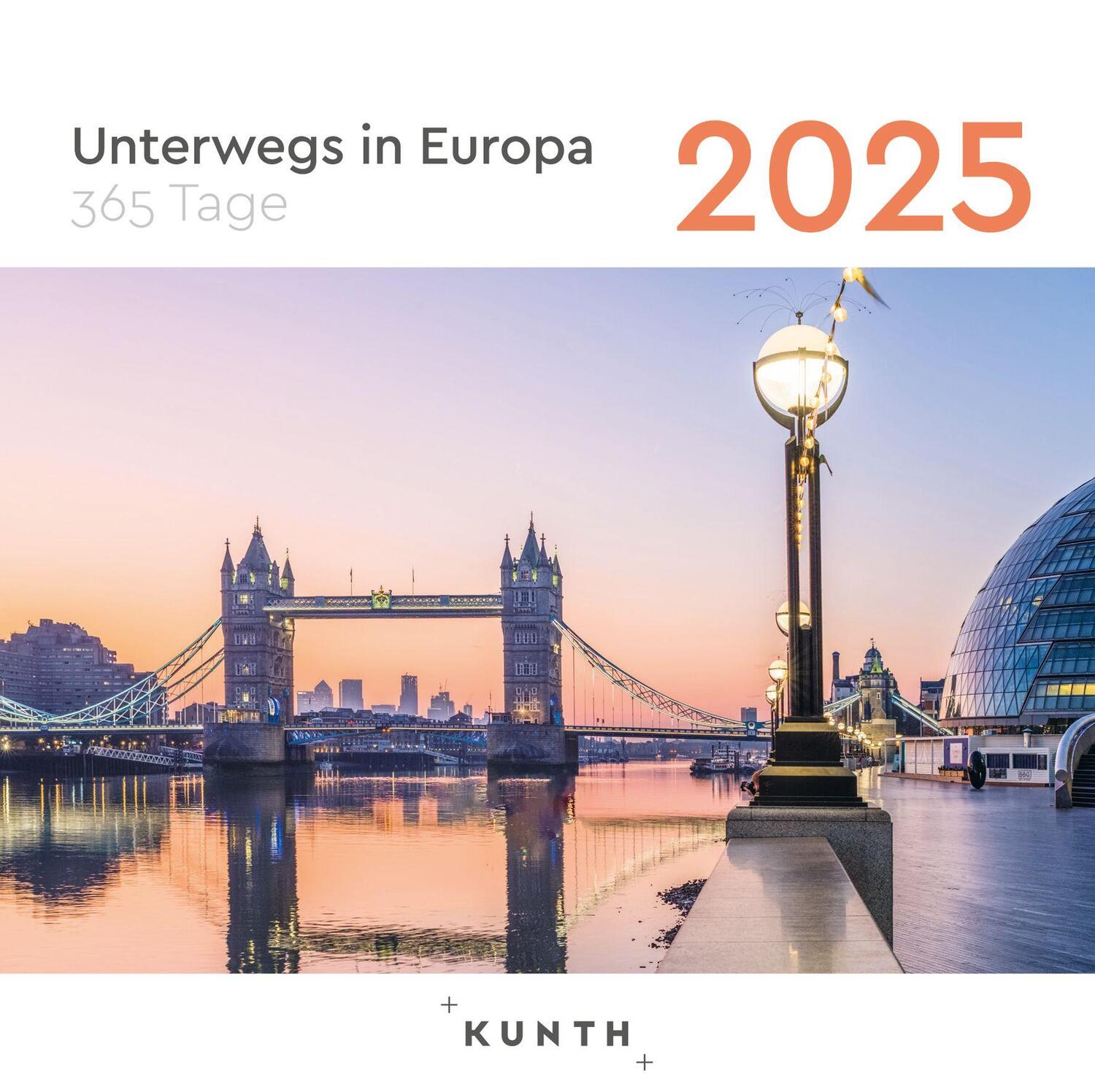 Cover: 9783965913851 | Unterwegs in Europa - KUNTH 365-Tage-Abreißkalender 2025 | Kalender