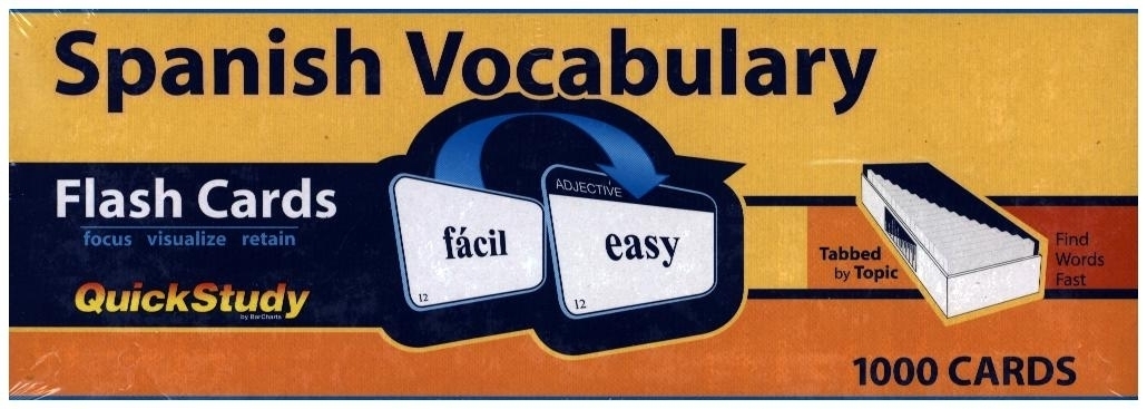 Cover: 9781423221661 | Spanish Vocabulary Flash Cards (1000 cards) | Liliane Arnet | Box