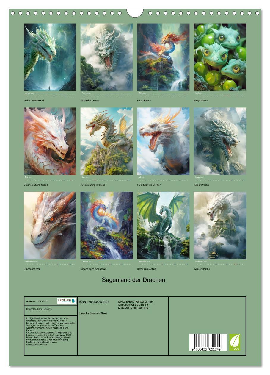 Bild: 9783435851249 | Sagenland der Drachen (Wandkalender 2025 DIN A3 hoch), CALVENDO...