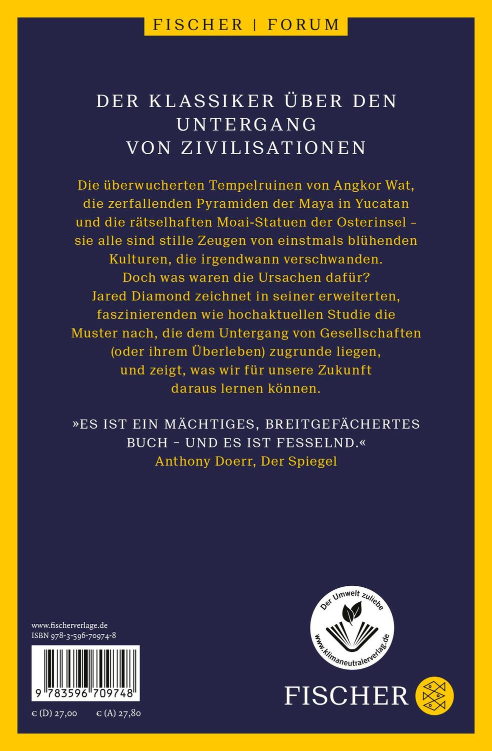 Rückseite: 9783596709748 | Kollaps | Warum Gesellschaften überleben oder untergehen | Diamond