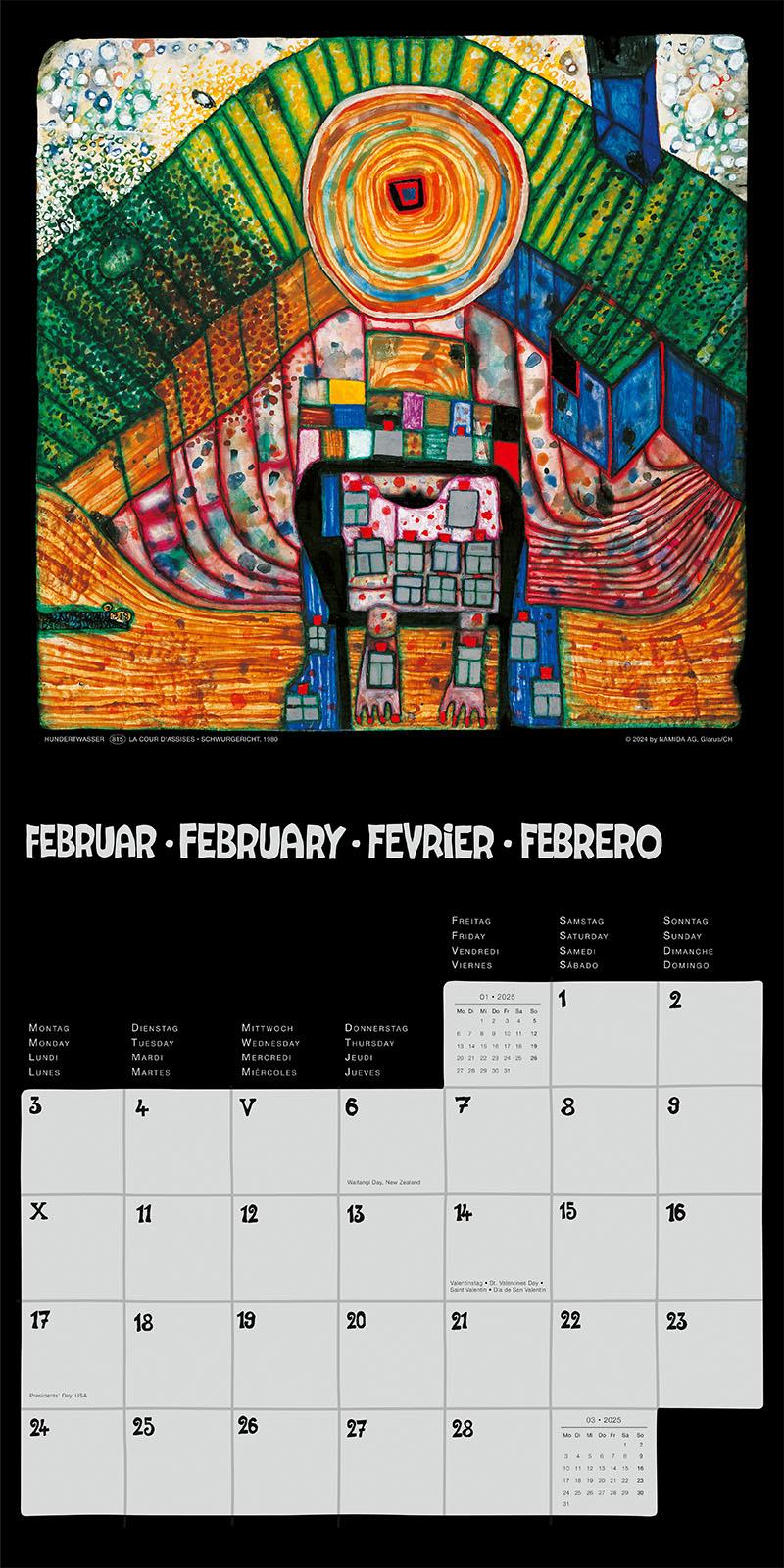 Bild: 9783910430143 | Hundertwasser Broschürenkalender Art 2025 | Wörner Verlag GmbH | 28 S.