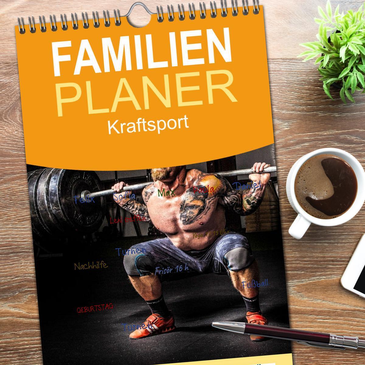 Bild: 9783457099902 | Familienplaner 2025 - Kraftsport mit 5 Spalten (Wandkalender, 21 x...