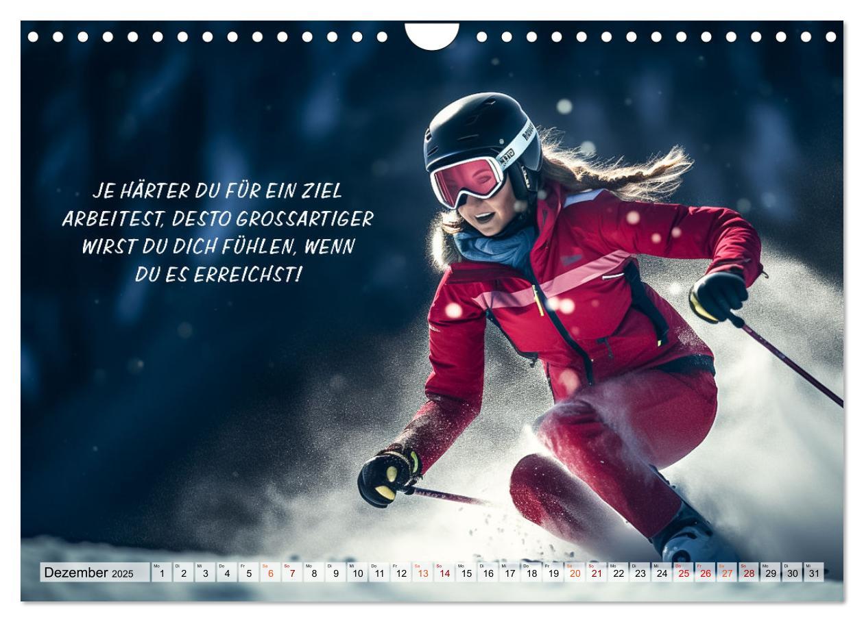 Bild: 9783383869297 | Motivation und Ski (Wandkalender 2025 DIN A4 quer), CALVENDO...