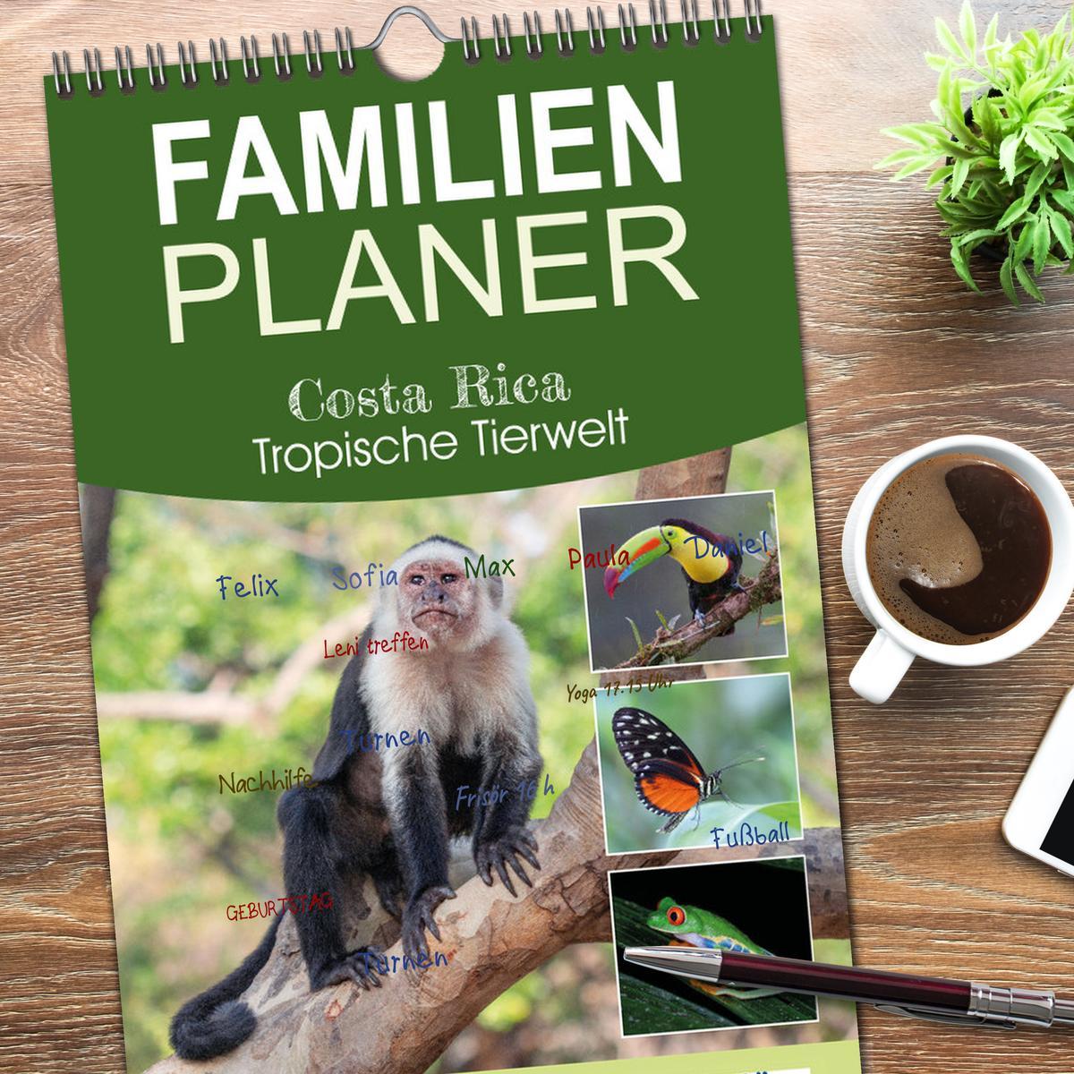 Bild: 9783457099179 | Familienplaner 2025 - Costa Rica - Tropische Tierwelt mit 5 Spalten...