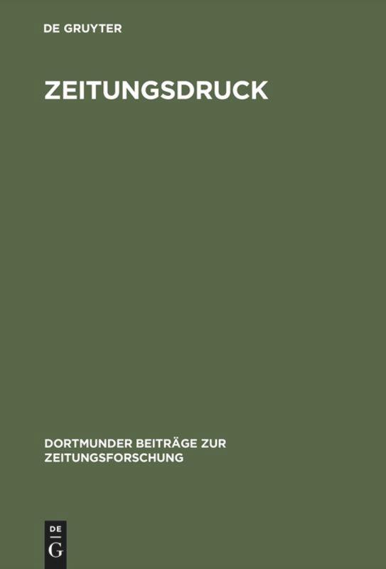 Cover: 9783598213212 | Zeitungsdruck | Buch | 102 S. | Deutsch | 2000 | De Gruyter Saur