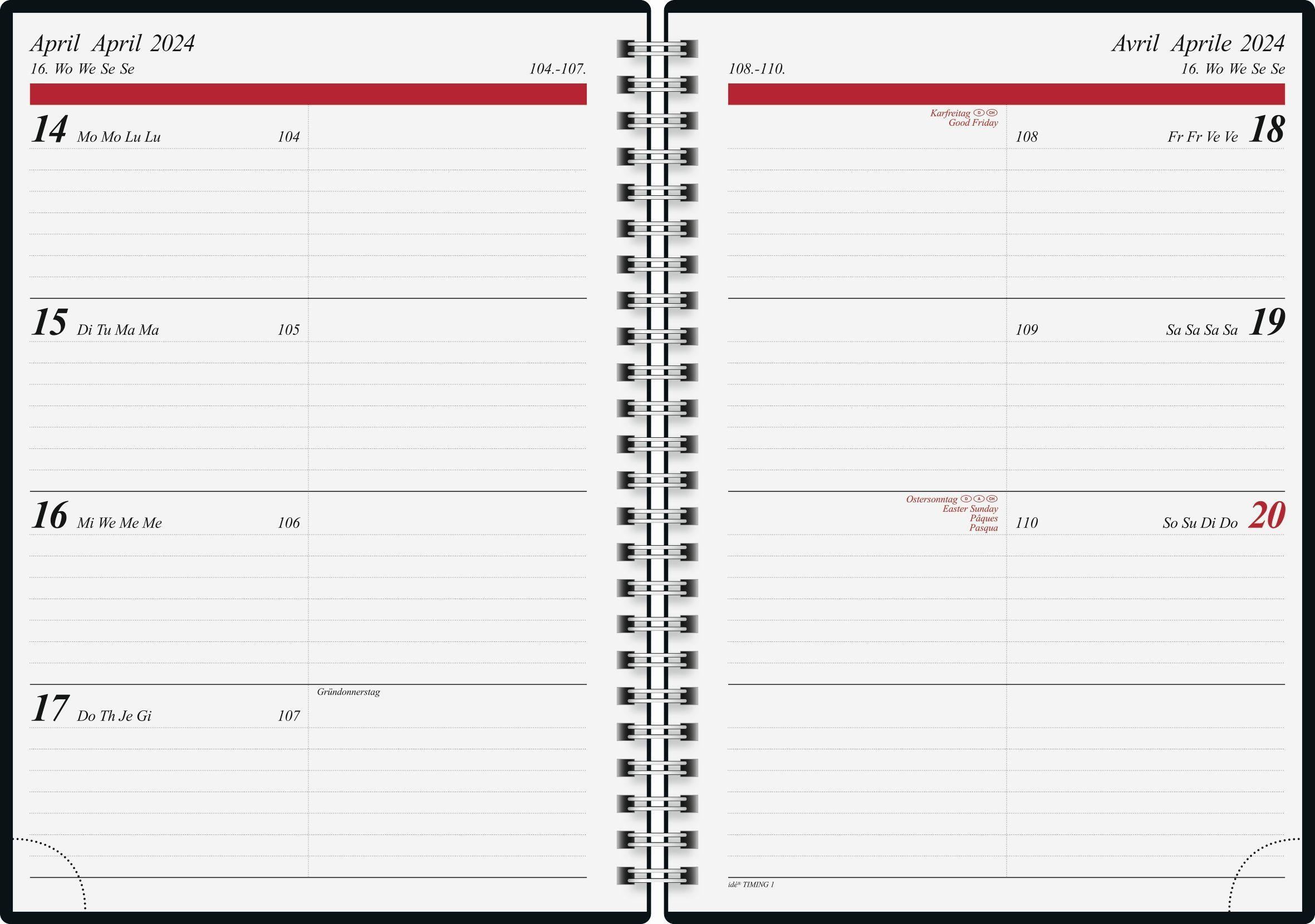 Bild: 4003273779341 | rido/idé 7021843904 Wochenkalender Buchkalender 2024 "Carbon"...