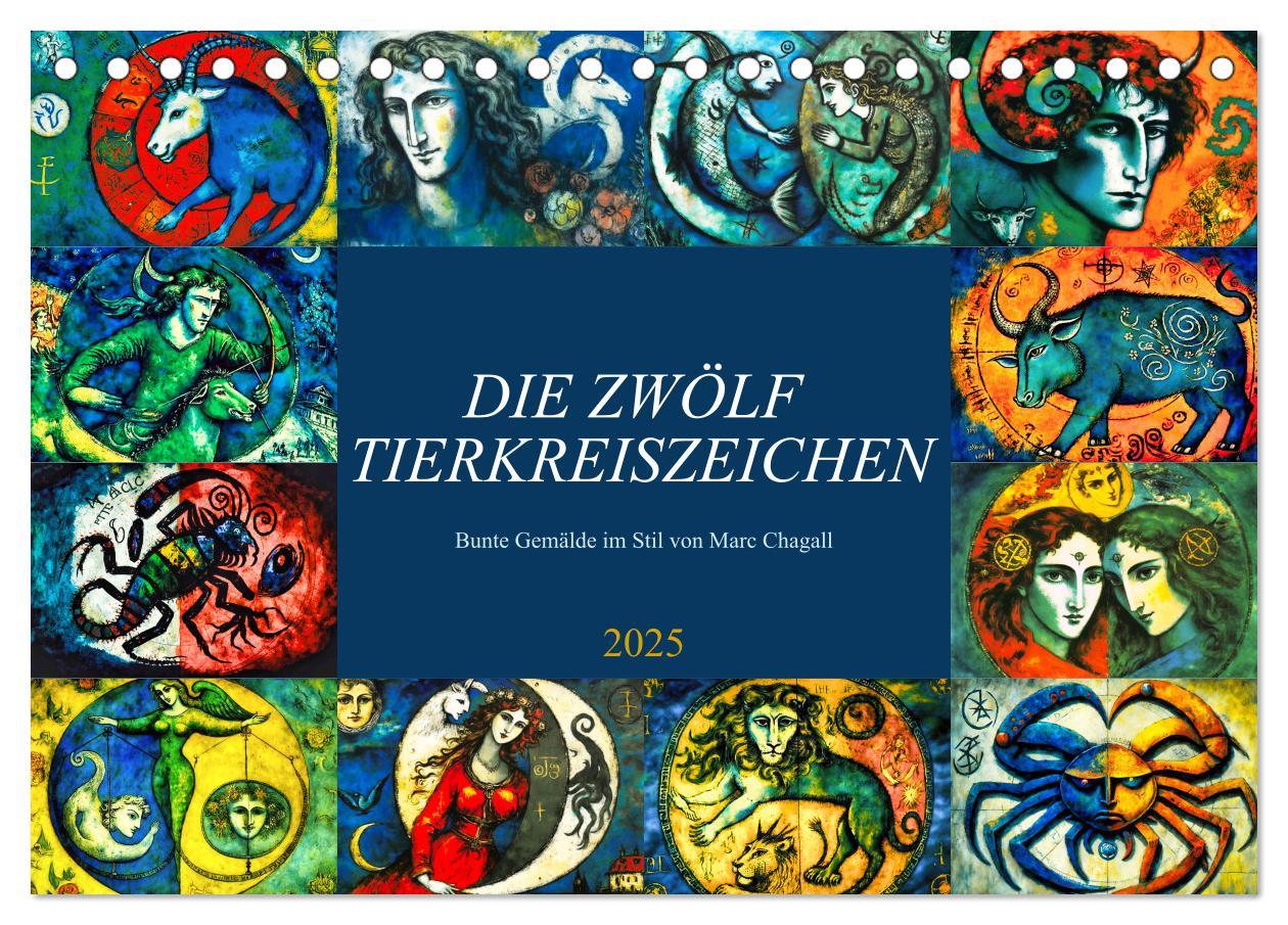 Cover: 9783383909368 | Die zwölf Tierkreiszeichen (Tischkalender 2025 DIN A5 quer),...